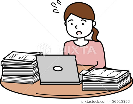 PC work impatient - Stock Illustration [56915593] - PIXTA