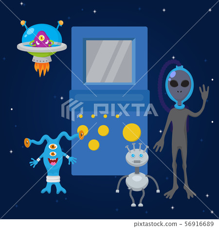 Ufo Game Cartoon Characters And Spaceships With Stock Illustration 56916689 Pixta Want to discover art related to spaceship? pixta