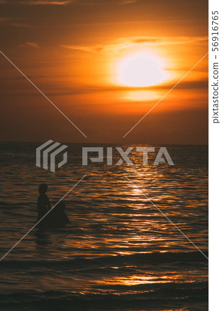 Sunset and child 56916765