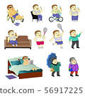 Set -a fat man in different situations 56917225