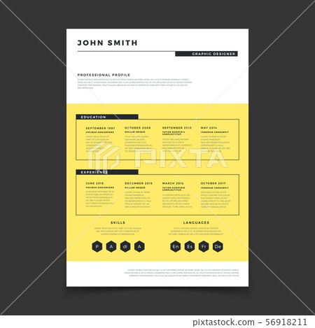 Cv form template. Professional resume stylish elegance template. Letter simple cover vector mockup 56918211