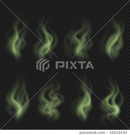 Bad smell steam, green toxic stink smoke, dirty man odor clouds vector set 56918430