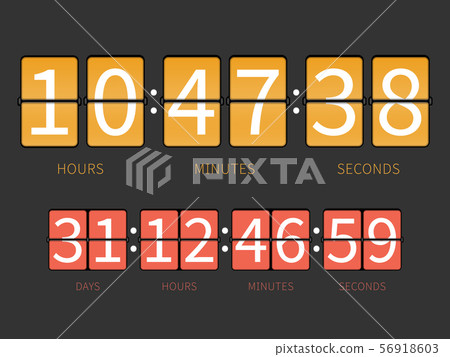 Colorful flip countdown timer, hourly schedule 56918603