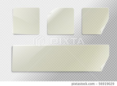 Vector blank transparent plastic square adhesive 56919029