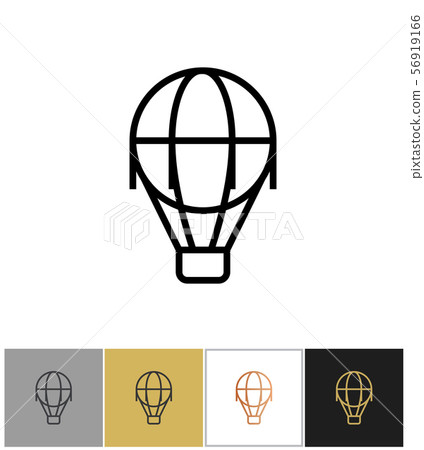 Air balloon icon, vintage airship sign 56919166