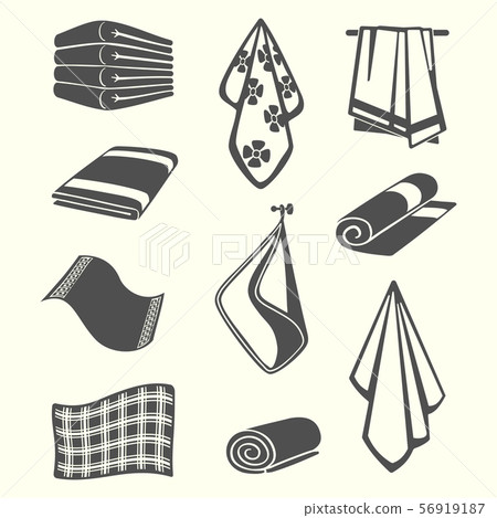 Kitchen and room service towels, napkins, textile vector illustration Kitchen and room service towels, napkins, textile vector illustration 56919187