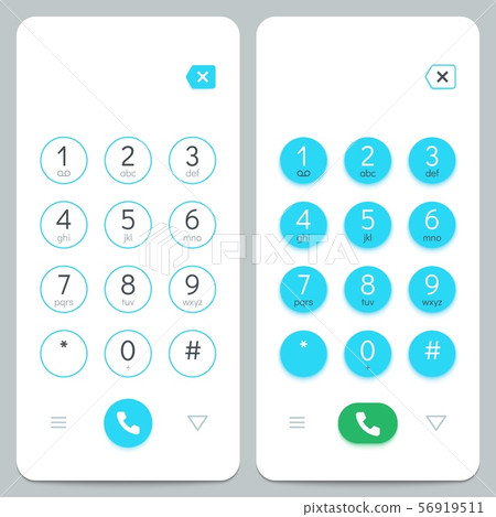 Phone keypad. Smartphone screen keyboard with numbers. Isolated vector set Phone keypad. Smartphone screen keyboard with numbers. Isolated vector set 56919511