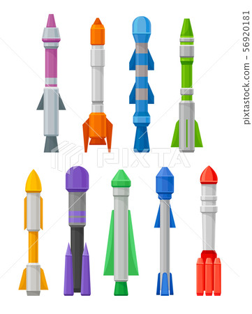 Set of missiles. Vector illustration on a white background. Set of missiles. Vector illustration on a white background. 56920181