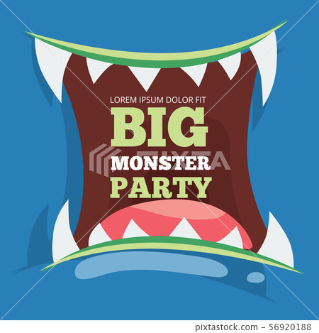 Big monster party banner with vector monster 56920188