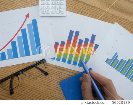 Business image · graph · notebook · glasses 56920189
