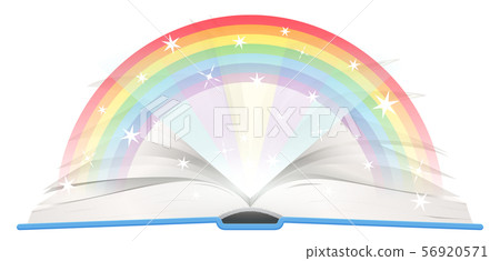 在開放book_Fantasy例證的彩虹 56920571