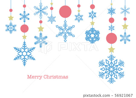 與雪花和聖誕節裝飾主題的聖誕卡設計 56921067