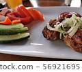 Barbecue, sliced vegetables 56921695