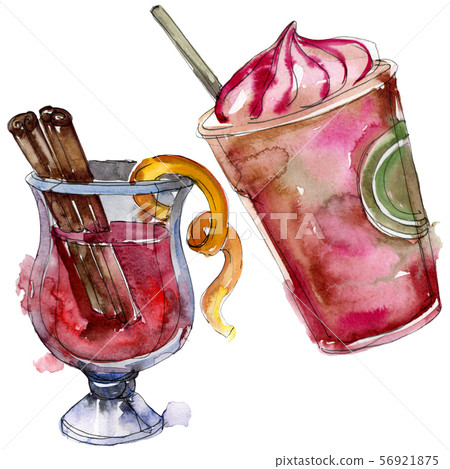 Alcoholic bar party cocktail drink. Watercolor background illustration set. Isolated drinks Alcoholic bar party cocktail drink. Watercolor background illustration set. Isolated drinks 56921875