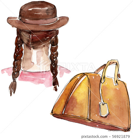 Fashionable sketch glamour illustration in a watercolor style isolated element. Watercolour 56921879