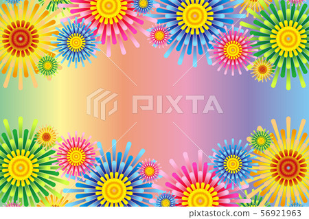 Colorful vector illustration background, flower pattern, flower pattern, free party material, free size, fireworks image Colorful vector illustration background, flower pattern, flower pattern, free party material, free size, fireworks image 56921963
