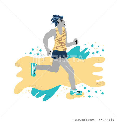 Vector flat runner isolated on white background - Stock Illustration ...