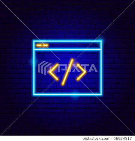 Coding Neon Sign - Stock Illustration [56924517] - PIXTA