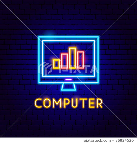 Computer Neon Label Computer Neon Label 56924520