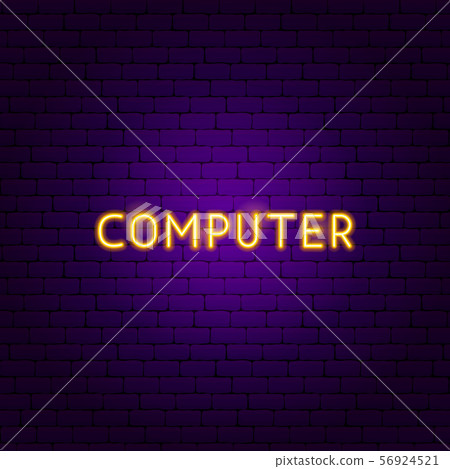 Computer Neon Text Computer Neon Text 56924521