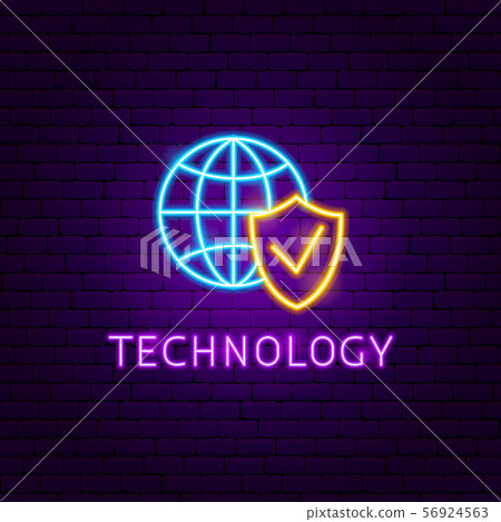 Technology Neon Label Technology Neon Label 56924563