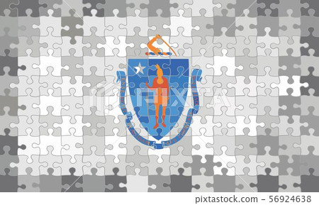 Massachusetts flag made of puzzle background Massachusetts flag made of puzzle background 56924638