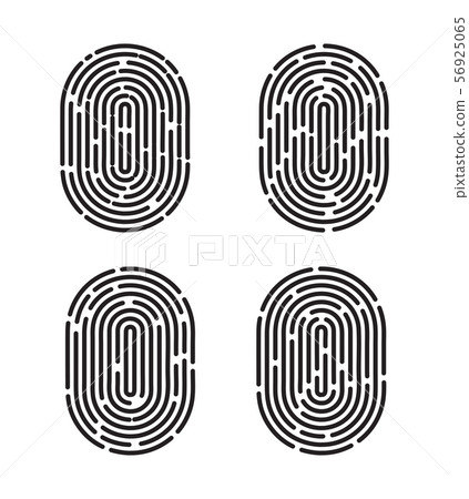 Unique Fingerprint or Thumbprint Sign Vector Icon 56925065