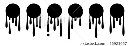 Round Black Current Paint Drips or Circle Stains Round Black Current Paint Drips or Circle Stains 56925067