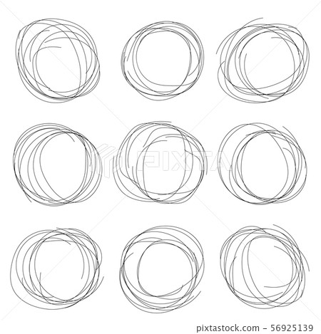 Hand Drawn Circle or Scribble Circles Collection - Stock Illustration ...