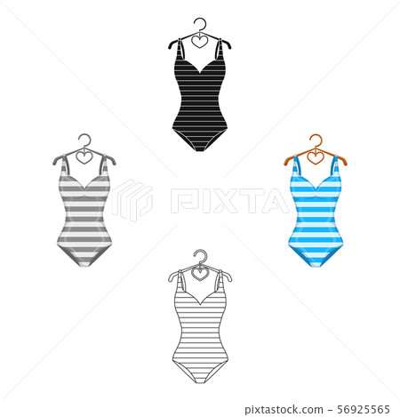 Bright striped swimsuit in the colors of the...-插圖素材 [56925565] - PIXTA圖庫