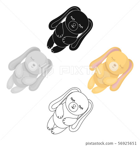 Toy rabbit icon in cartoon,black style isolated on white background. Sleep and rest symbol stock Toy rabbit icon in cartoon,black style isolated on white background. Sleep and rest symbol stock 56925651