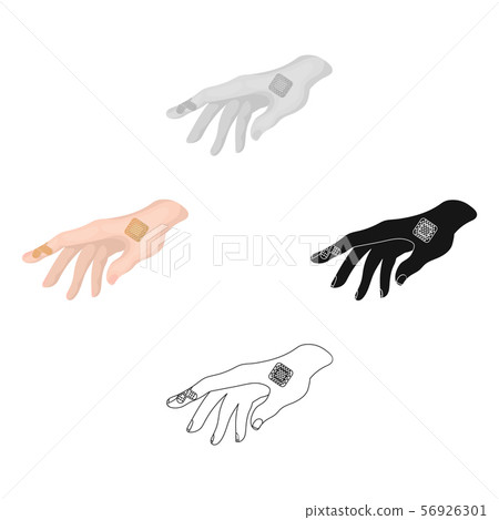 Bactericidal plaster on the arm. Medicine single icon in cartoon,black style vector symbol stock Bactericidal plaster on the arm. Medicine single icon in cartoon,black style vector symbol stock 56926301