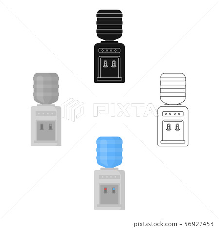 Office water cooler icon in cartoon,black style isolated on white background. Office furniture and 56927453