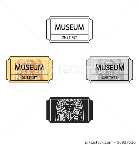 Ticket to the museum icon in cartoon,black style isolated on white background. Museum pattern stock Ticket to the museum icon in cartoon,black style isolated on white background. Museum pattern stock 56927520