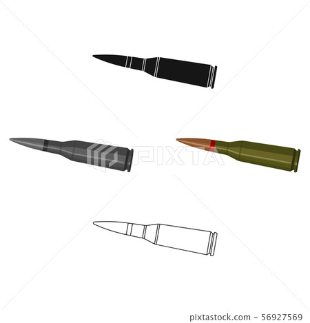 Military rifle bullet icon in cartoon,black... - Stock Illustration  [56927569] - PIXTA