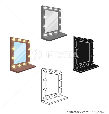 Mirror in the make-up room.Making movie single icon in cartoon,black style vector symbol stock 56927620