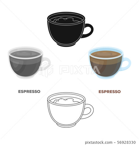 Espresso coffee.Different types of coffee single icon in cartoon,black style vector symbol stock 56928330