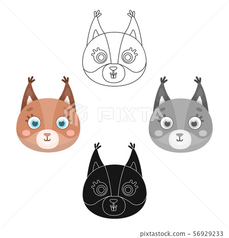 Squirrel muzzle icon in cartoon,black style isolated on white background. Animal muzzle symbol stock Squirrel muzzle icon in cartoon,black style isolated on white background. Animal muzzle symbol stock 56929233