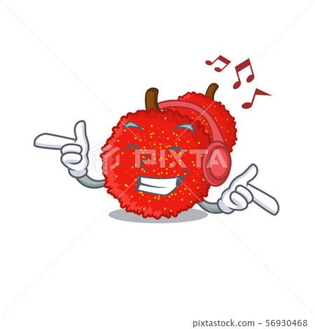 Listening music bayberry tea served in cartoon glass Listening music bayberry tea served in cartoon glass 56930468