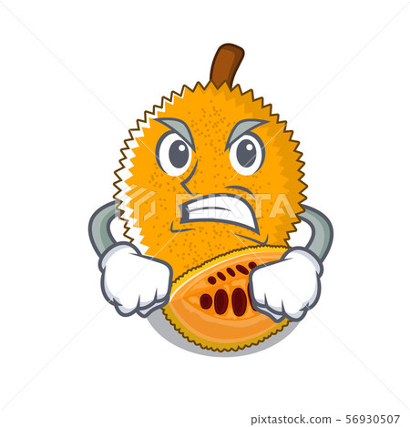 Angry gac fruit isolated in the cartoon 56930507