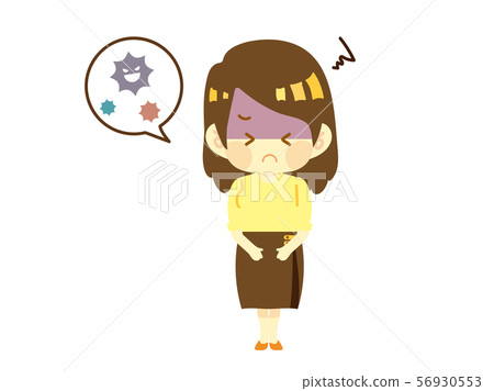 Food poisoning stomach ache female 56930553