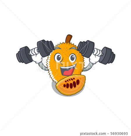 Fitness gac fruit in a cartoon fridge 56930693