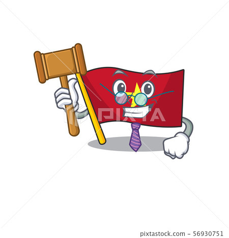 Judge flag vietnam above wooden table cartoon Judge flag vietnam above wooden table cartoon 56930751