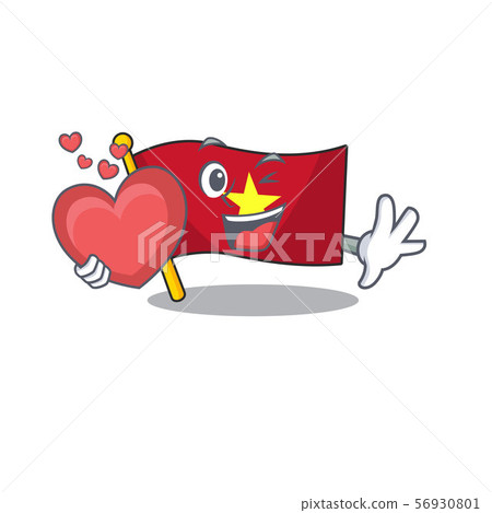With heart flag vietnam fluttered on mascot pole 56930801
