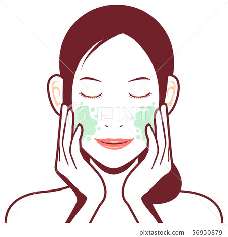 Young Japanese Woman Upper Body Illustration / Makeup Remover / Cleansing Young Japanese Woman Upper Body Illustration / Makeup Remover / Cleansing 56930879