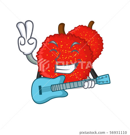 With guitar bayberry tea served in cartoon glass With guitar bayberry tea served in cartoon glass 56931110