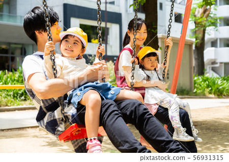 Preschoolers and children playing in the park Preschoolers and children playing in the park 56931315