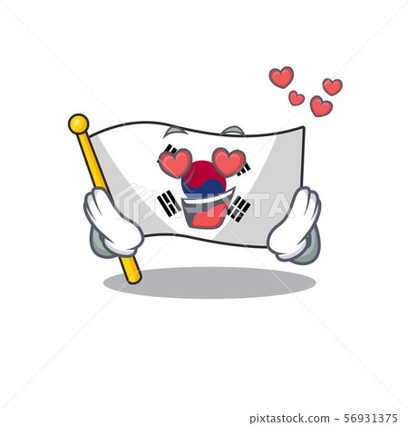 In love flag korea isolated with the mascot In love flag korea isolated with the mascot 56931375