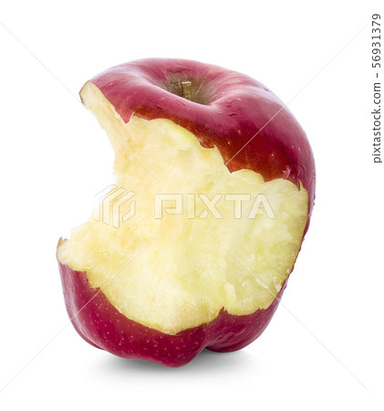 Red bitten apple isolated on white background Red bitten apple isolated on white background 56931379