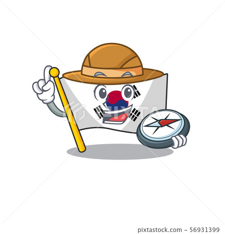 Explorer flag korea isolated with the mascot Explorer flag korea isolated with the mascot 56931399